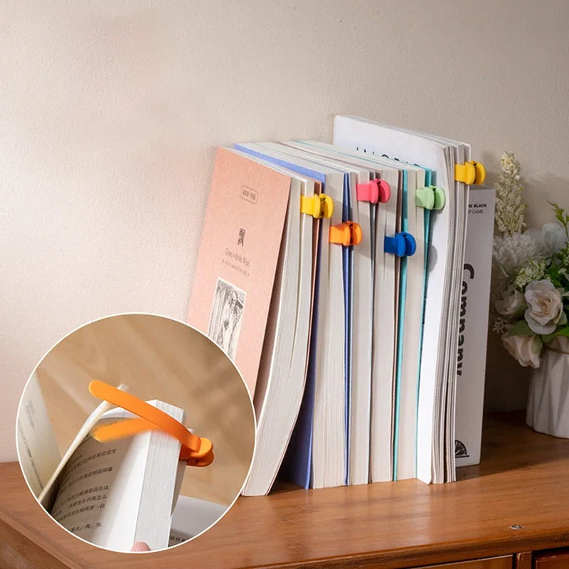 Silicone Bookmark Clips Buckle Clamp Notebook Book Markers Page Divider Book Accessories for Reading