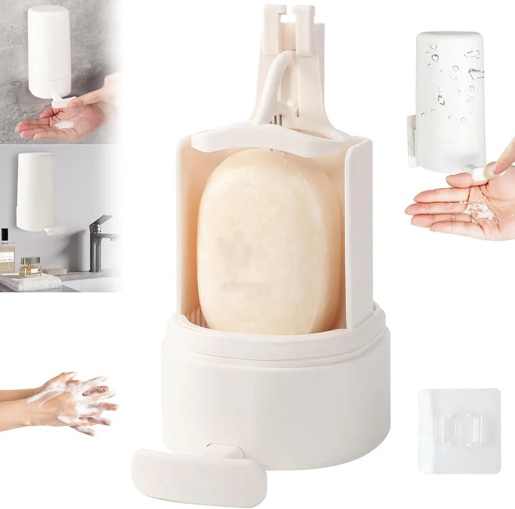 Soap Grinder for Bar Soap Wall-Mounted, No Drilling Waterproof Soap Container Cheese Grinder for Travel Kitchen Bathroom