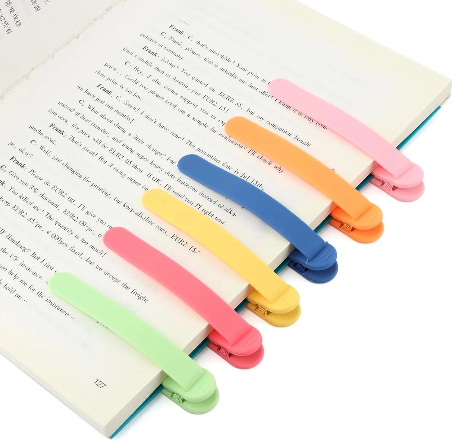Silicone Bookmark Clips Buckle Clamp Notebook Book Markers Page Divider Book Accessories for Reading