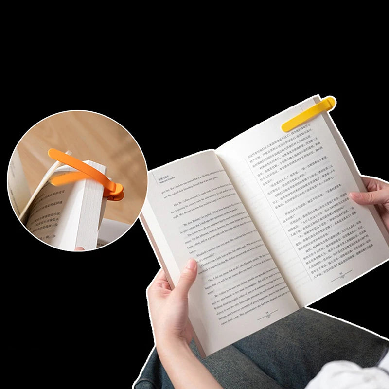 Silicone Bookmark Clips Buckle Clamp Notebook Book Markers Page Divider Book Accessories for Reading
